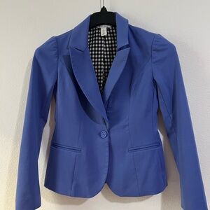 White House Black Market Cute Women's Blue Blazer,Size 00, Pre-owned